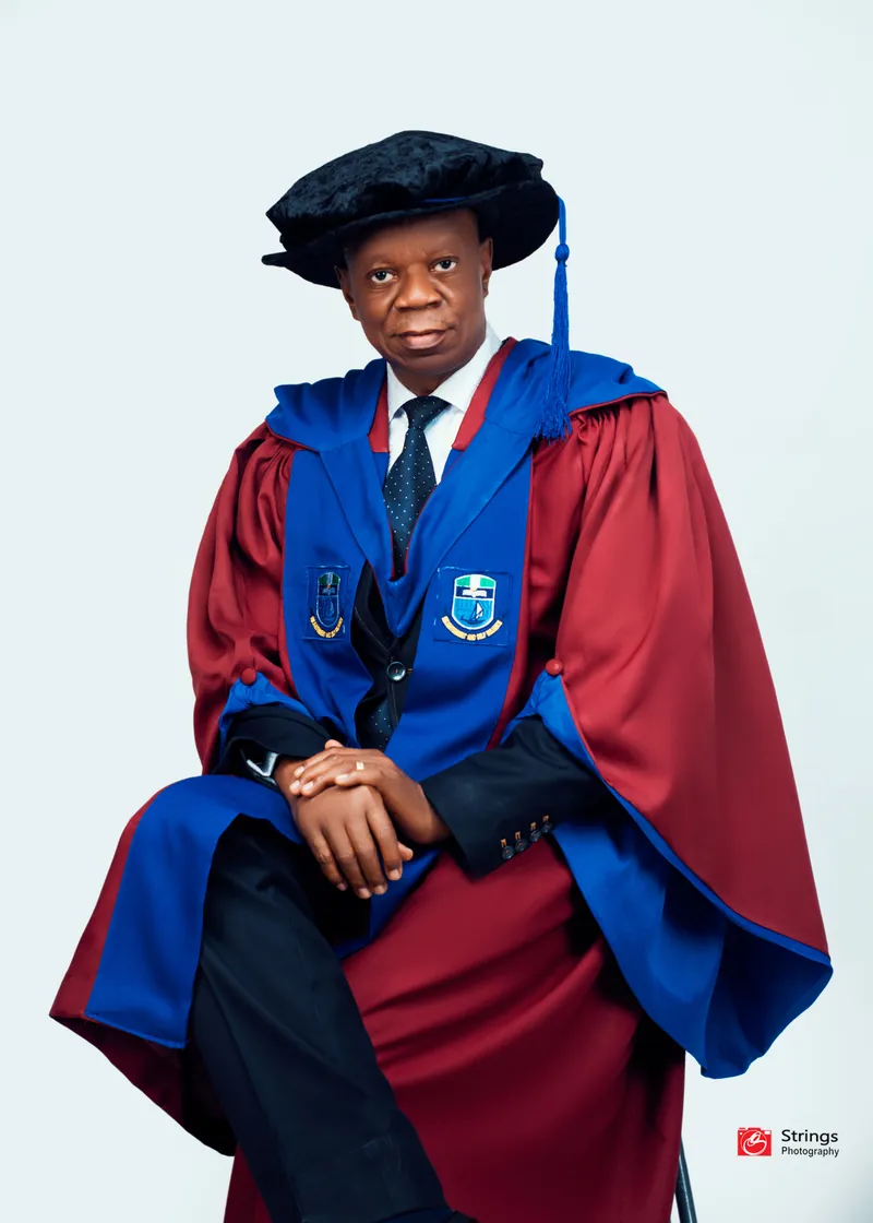 Rear Admiral Thaddeus Udofia (Rtd), Chairman of Presvill Academy, in academic robes